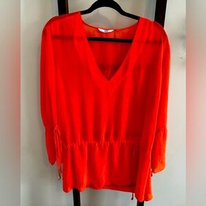 CORAL LA VIE EN ROSE ‘AQUA’ BEACH COVER UP